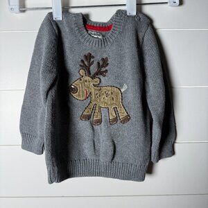 OshKosh B’Gosh 100% Cotton Gray Deer/Buck Sweater 24 mo
